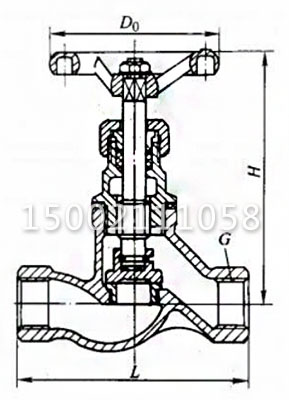 J11H碳鋼截止閥結構圖