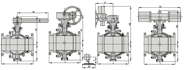 Q647MF氣動卸灰球閥尺寸
